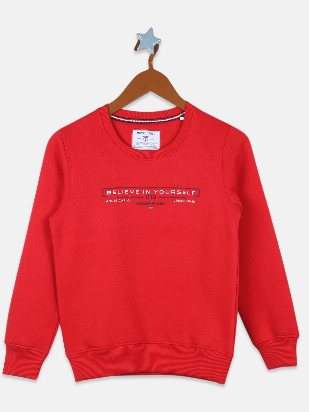 

Monte Carlo Boys Typography Printed Pullover, Red