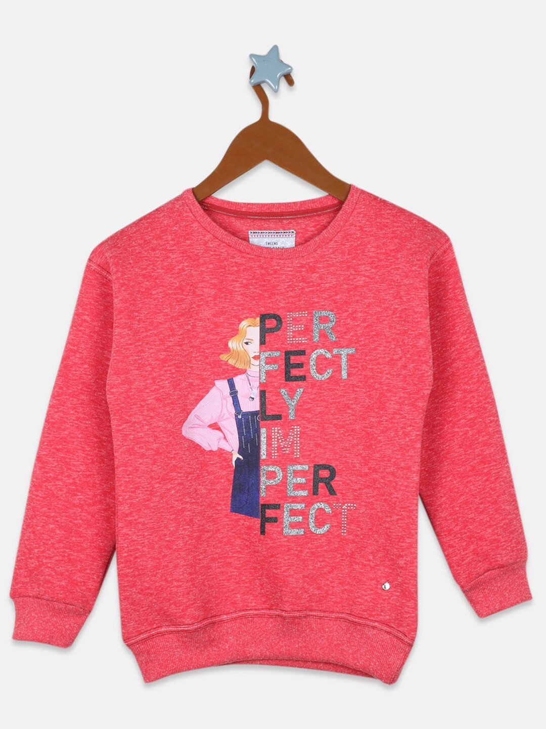 

Monte Carlo Girls Graphic Printed Sweatshirt, Coral