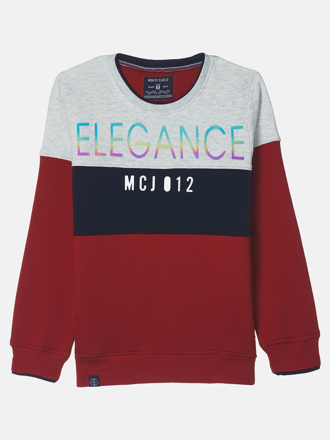 

Monte Carlo Boys Colourblocked Pullover Sweatshirt, Red