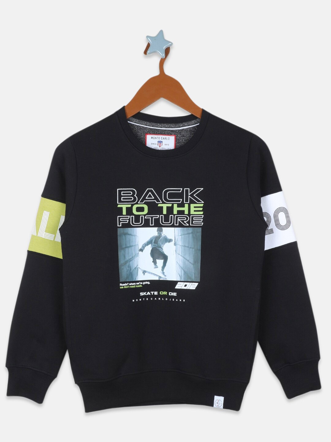 

Monte Carlo Boys Graphic Printed Pullover Sweatshirt, Black