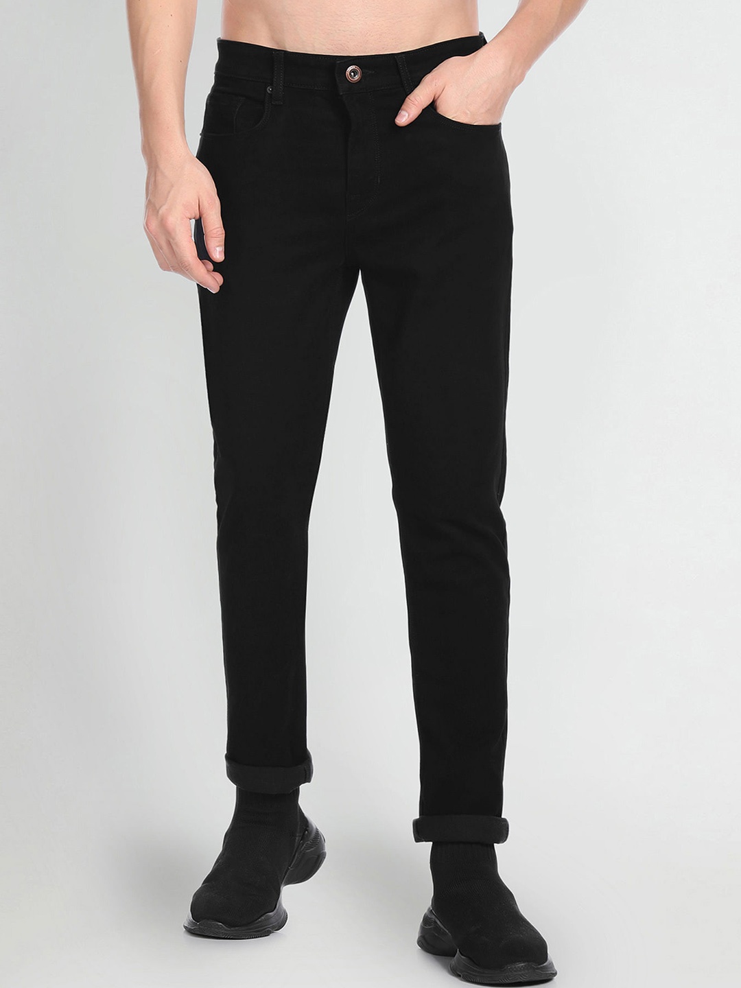 

Flying Machine Men Slim Fit Stretchable Jeans, Black