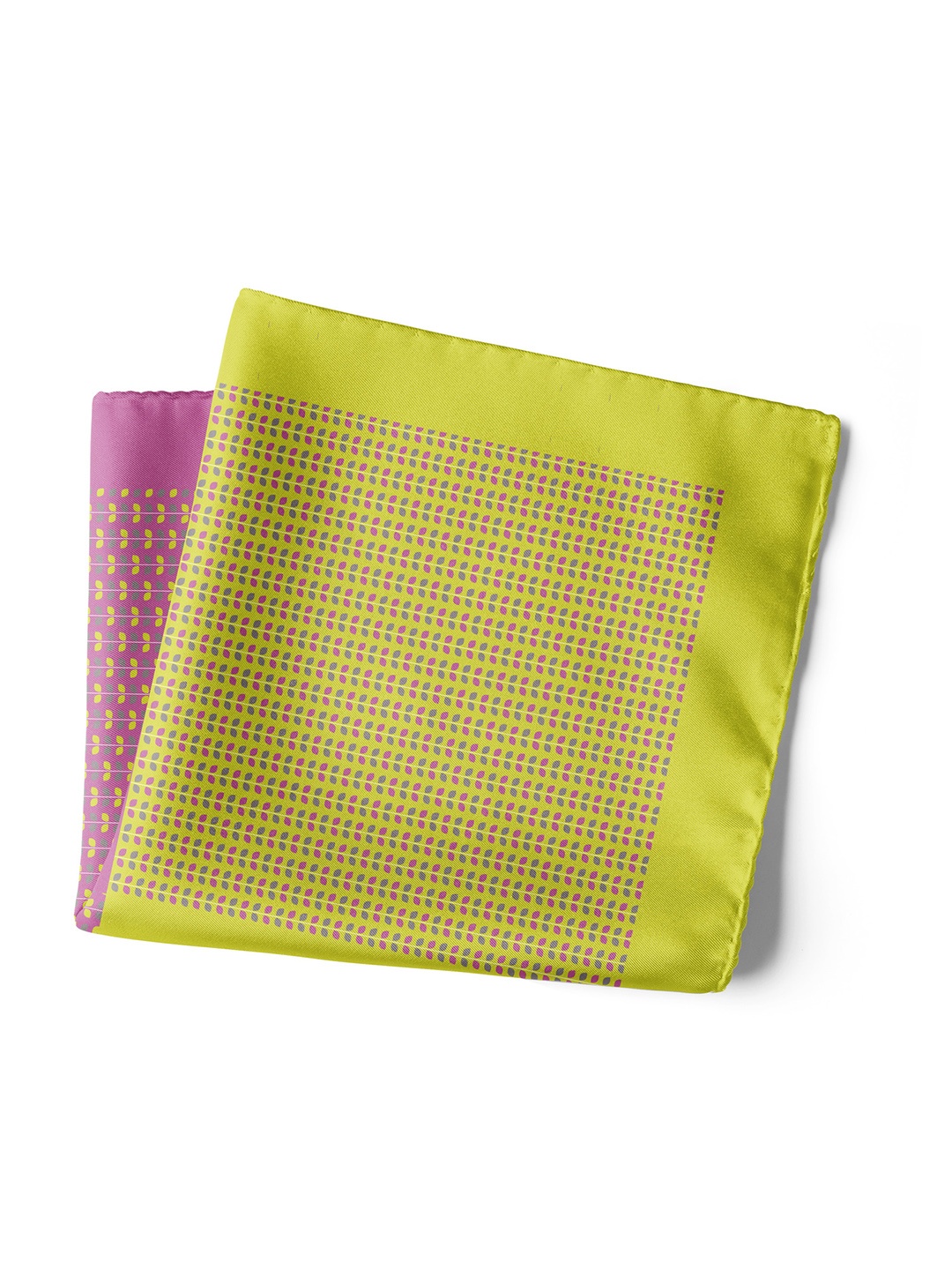 

CHOKORE Men Printed Pure Satin Silk Pocket Square, Yellow