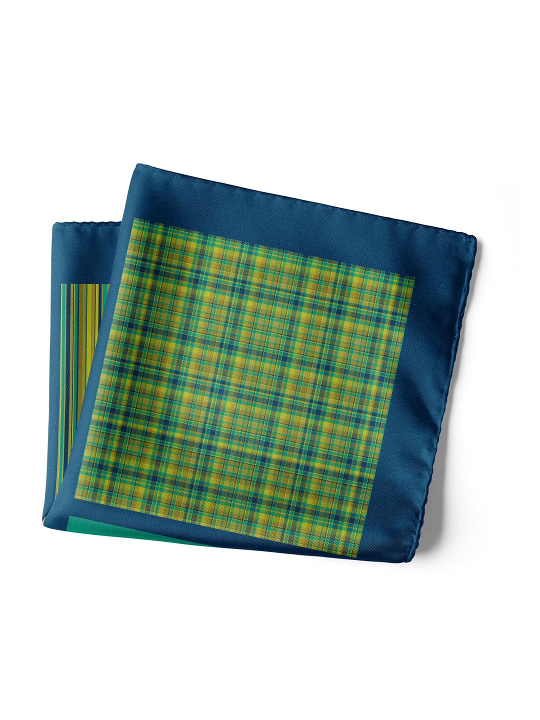 

CHOKORE Men Printed Silk Pocket Square, Green