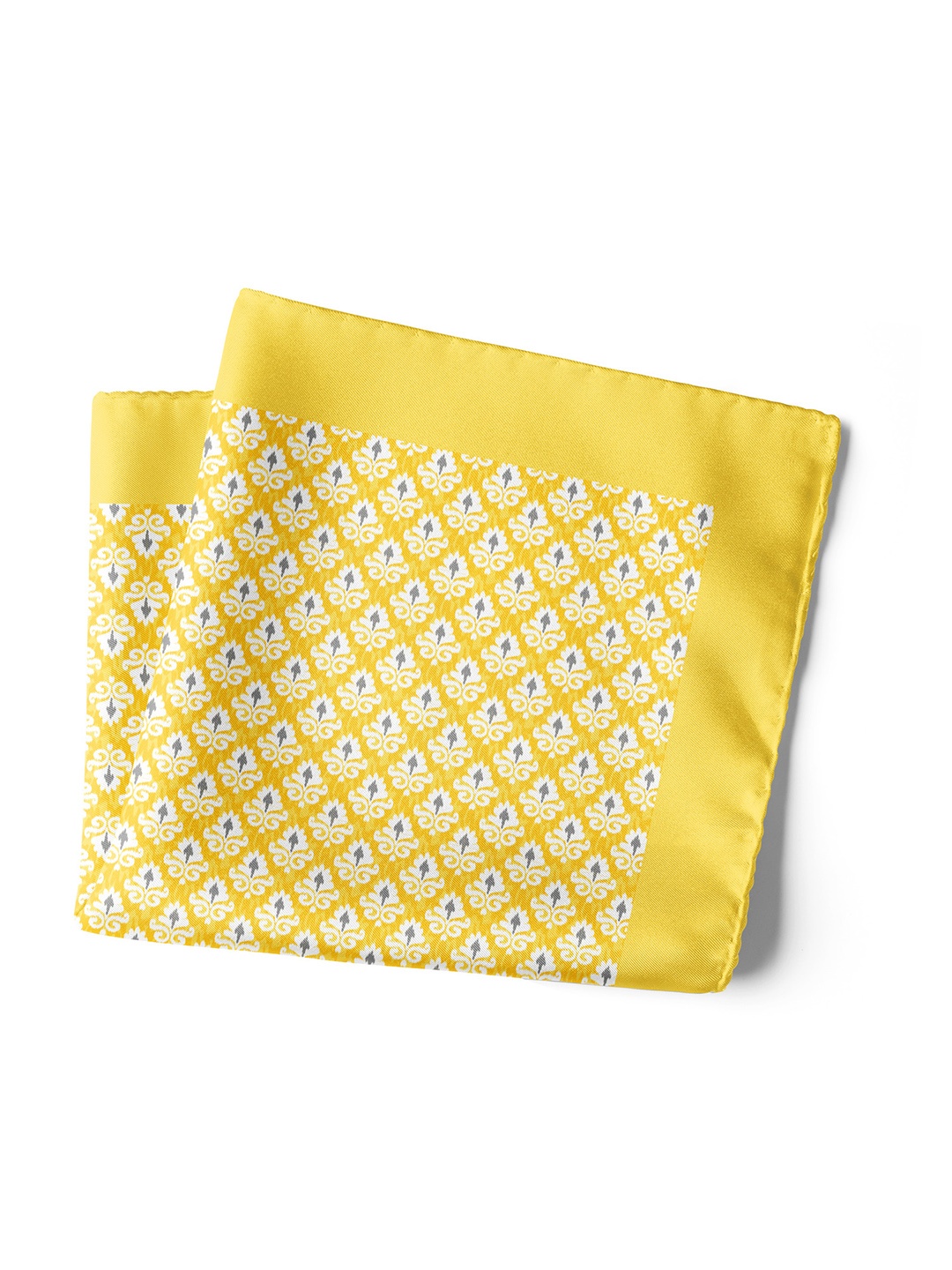 

CHOKORE Men Printed Silk Pocket Square, Yellow