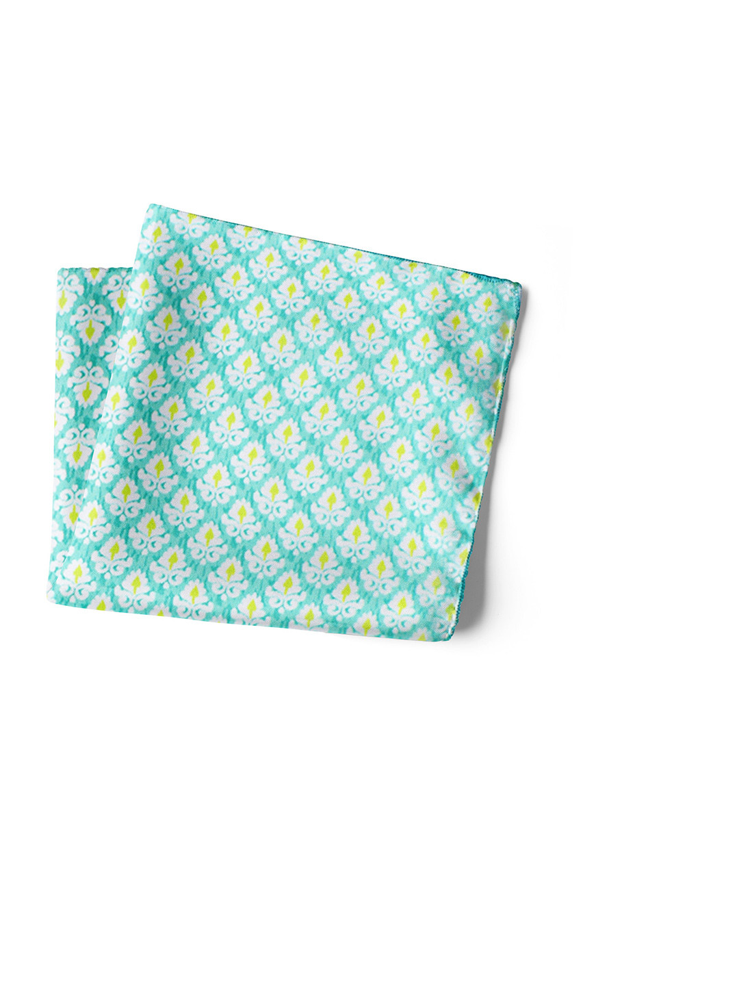 

CHOKORE Men Printed Silk Pocket Square, Sea green