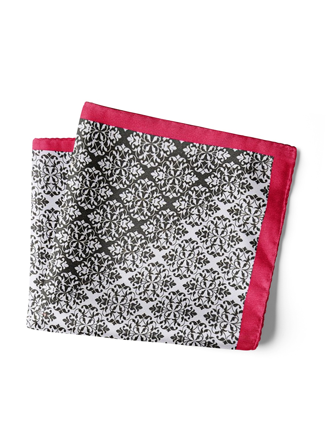 

CHOKORE Men Printed Pure Satin Silk Pocket Square, White