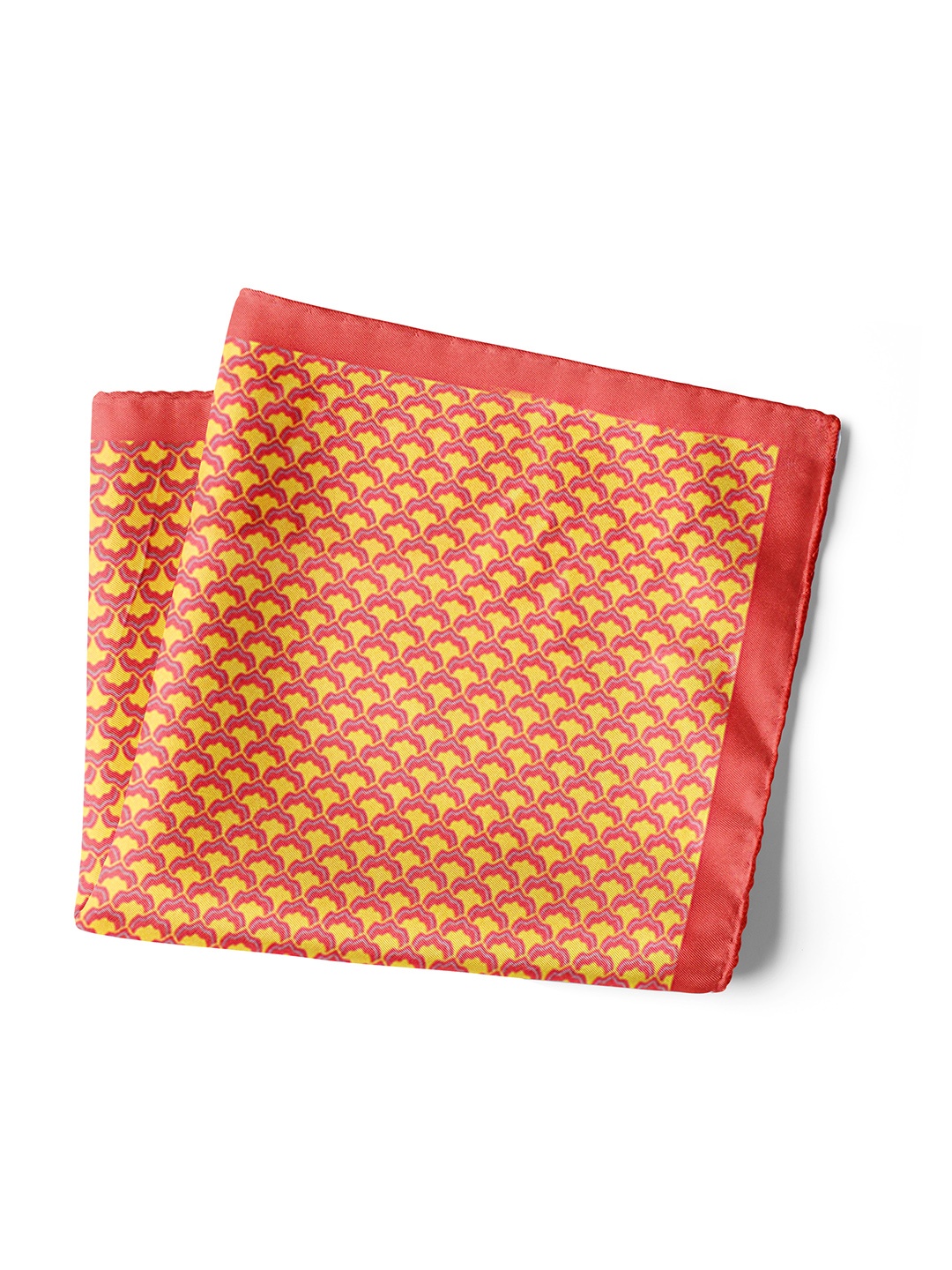 

CHOKORE Men Printed Pure Satin Silk Pocket Squares, Red