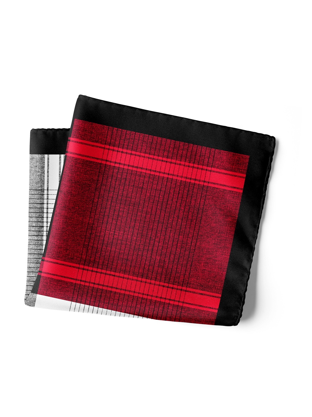 

CHOKORE Men Checked Silk Pocket Squares, Black