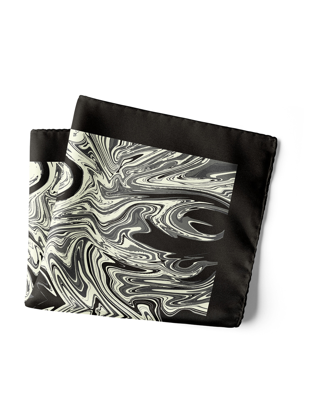 

CHOKORE Men Printed Satin Silk Pocket Squares, Black