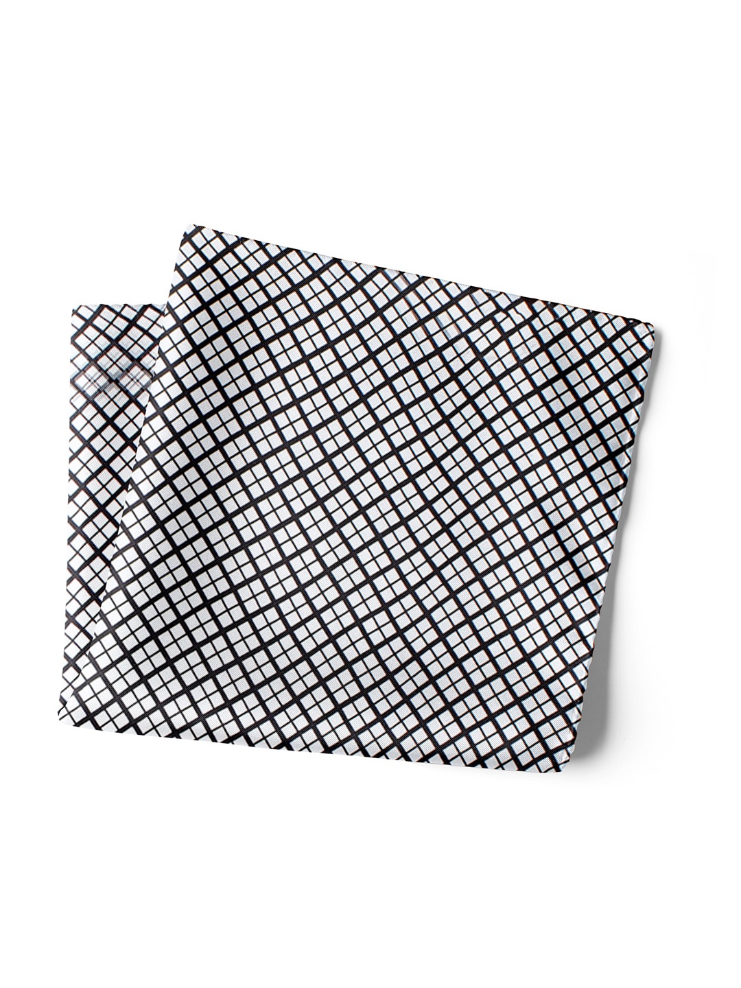 

CHOKORE Men Checked Silk Pocket Square, Black