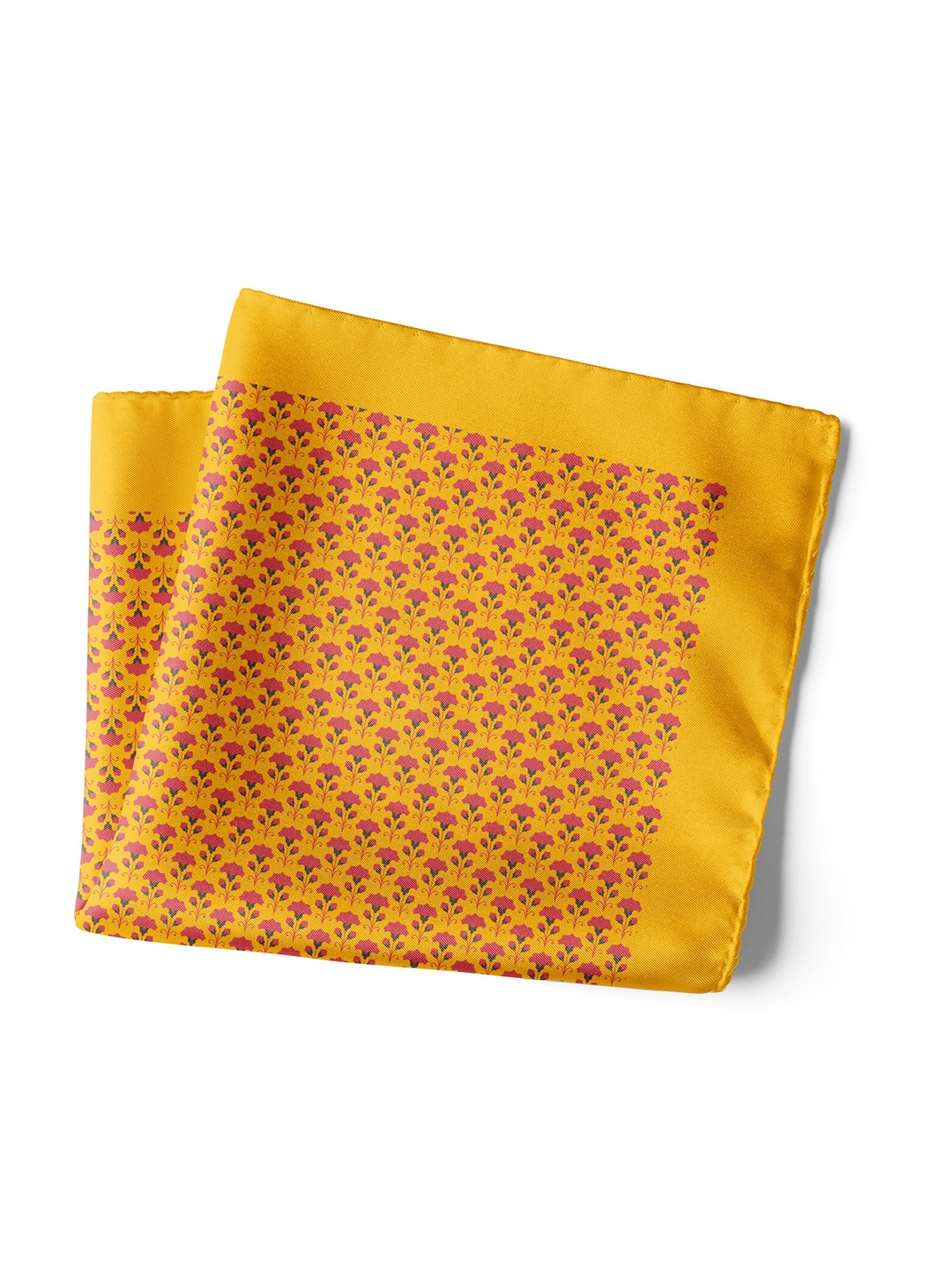 CHOKORE Men Printed Pocket Square, Yellow