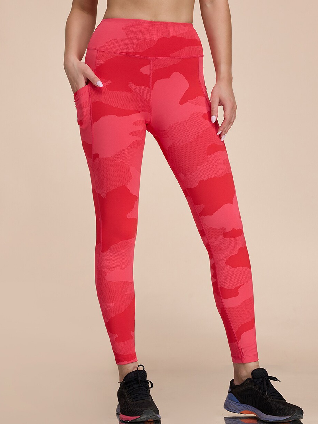 

KICA Women Printed Ankle-Length Training & Gym Tights, Pink