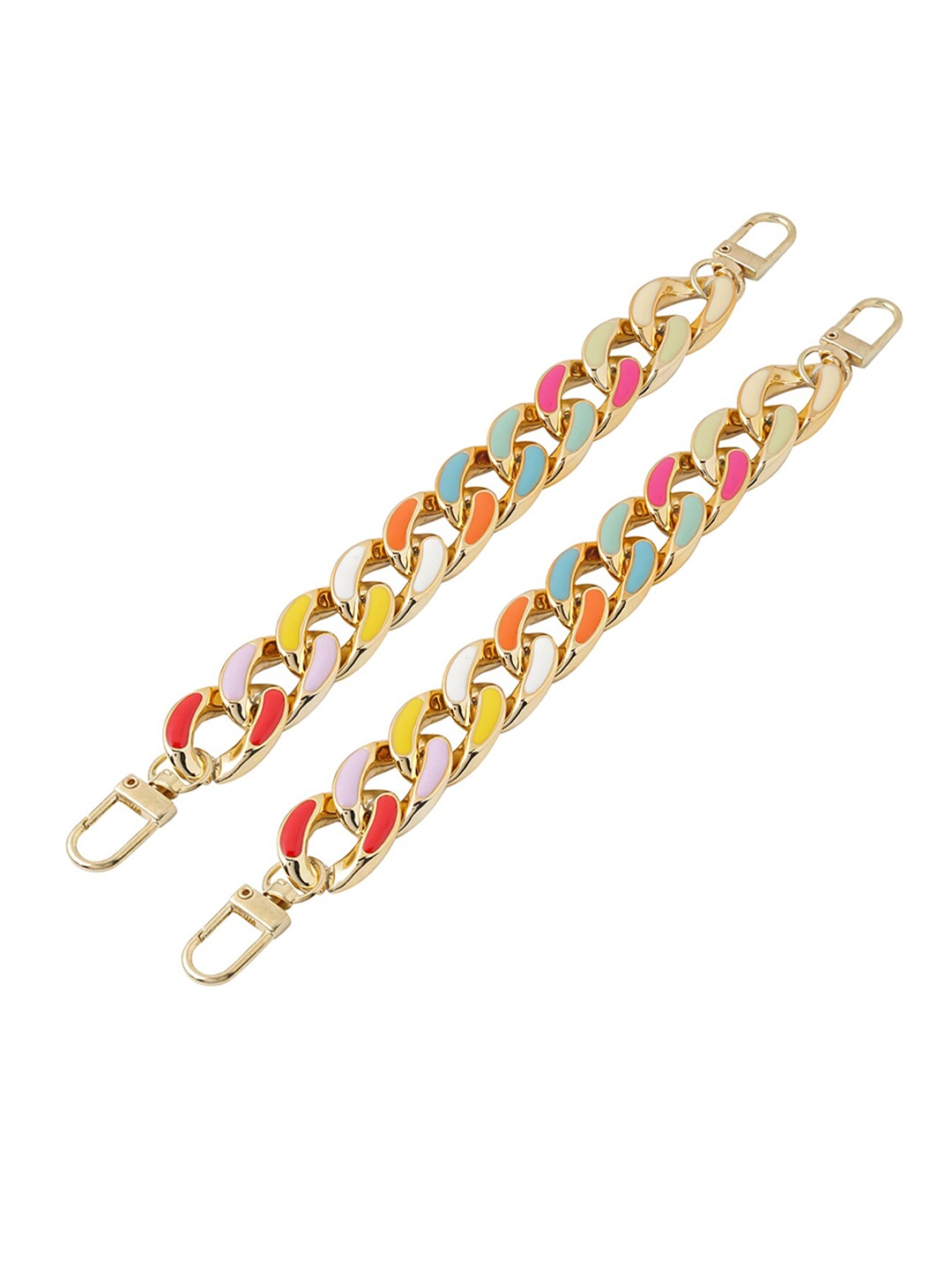 

Yellow Chimes Gold-Plated Linked Shoe Charm Chains, Multi