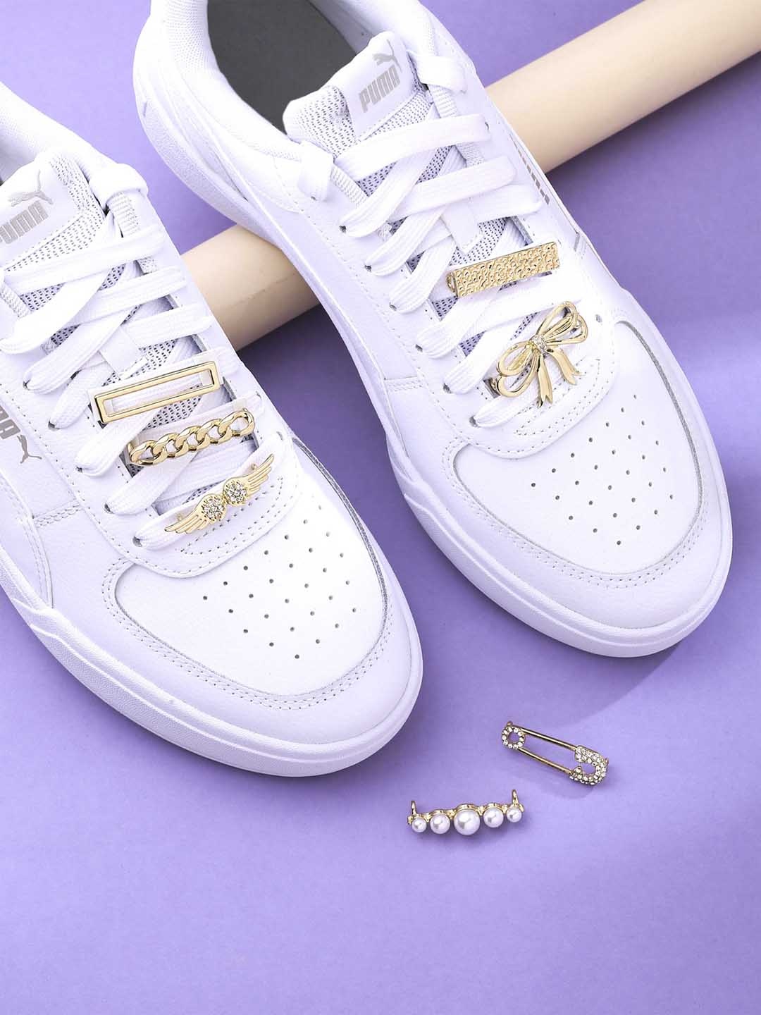 

Yellow Chimes 7 Pieces Gold-Plated Multi Design Shoelace Charms