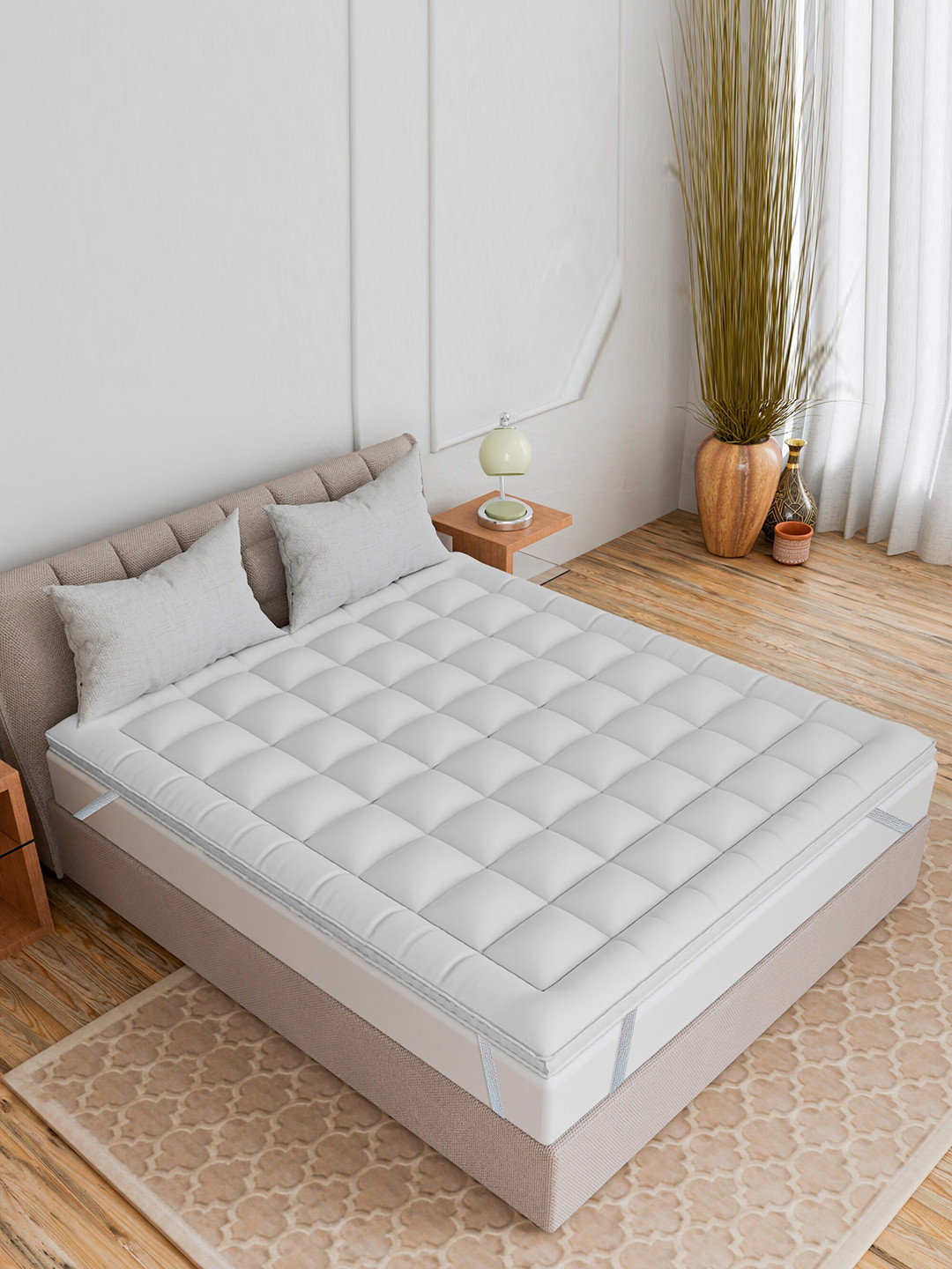 

CURIOUS LIFESTYLE White 1000 GSM Breathable Microfibre King Size Mattress Topper