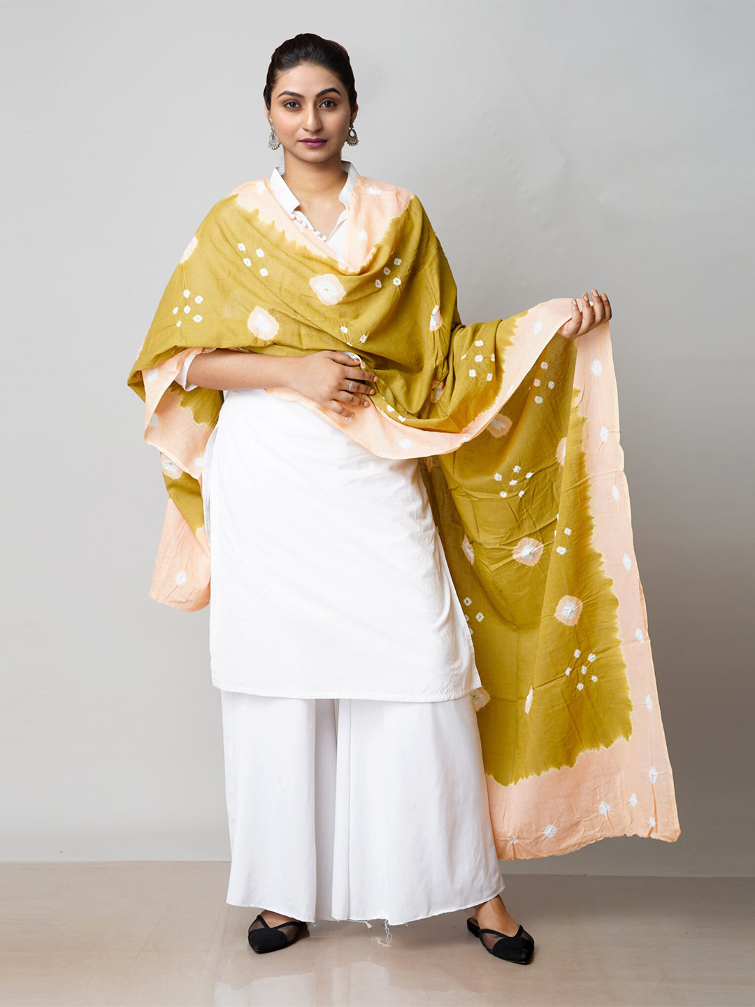 

Unnati Silks Bandhani Printed Pure Cotton Dupatta, Mustard