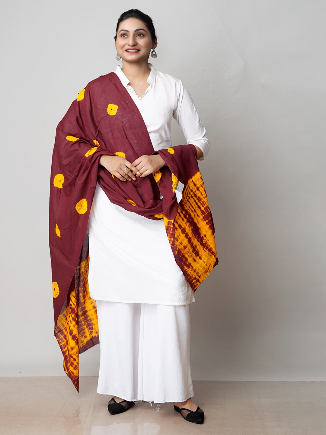 

Unnati Silks Dyed Pure Cotton Dupatta, Maroon