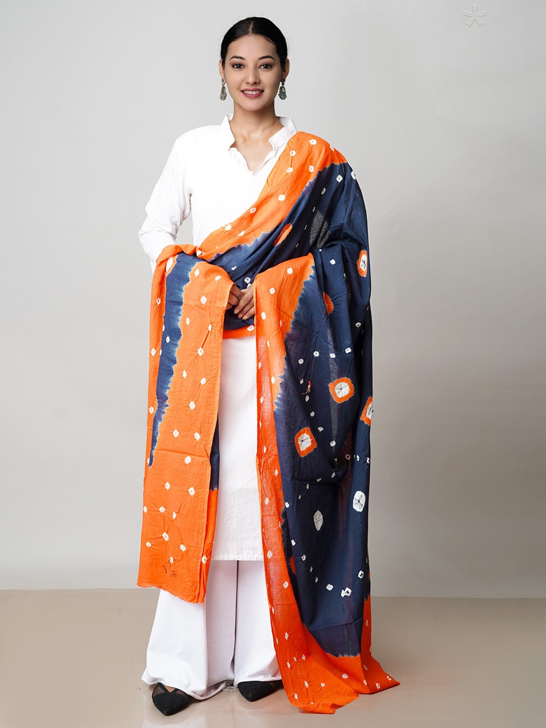 

Unnati Silks Bandhani Printed Pure Cotton Dupatta, Blue