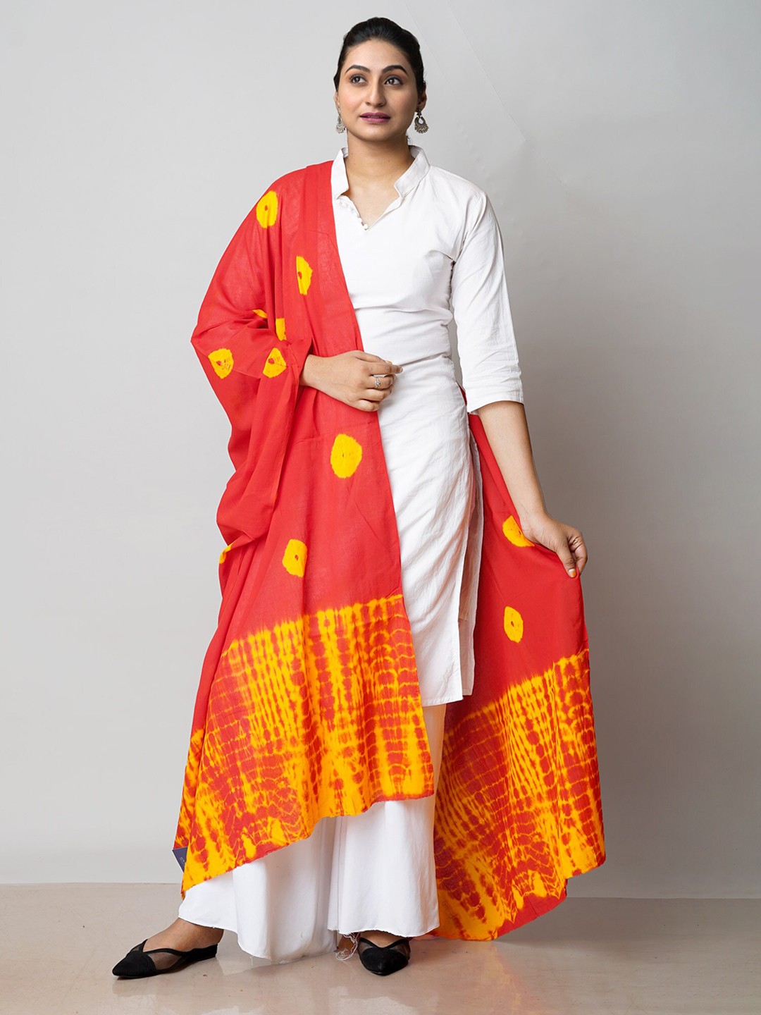 

Unnati Silks Bandhani Printed Pure Cotton Dupatta, Red