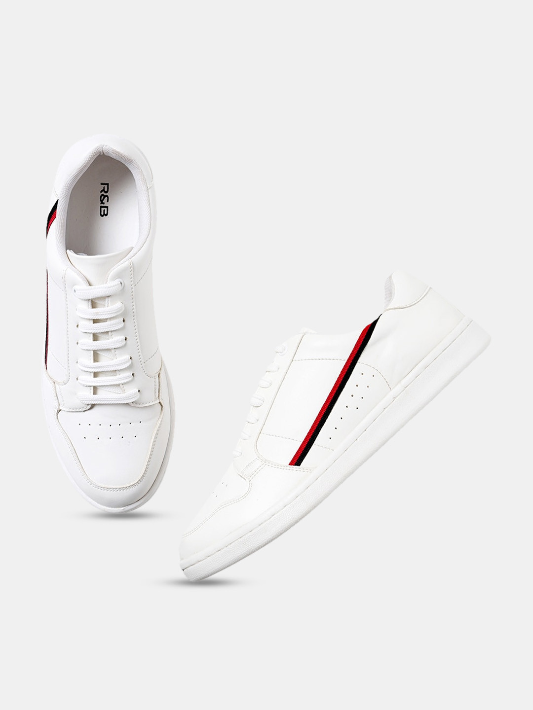 

R&B Men Perforated Sneakers, White