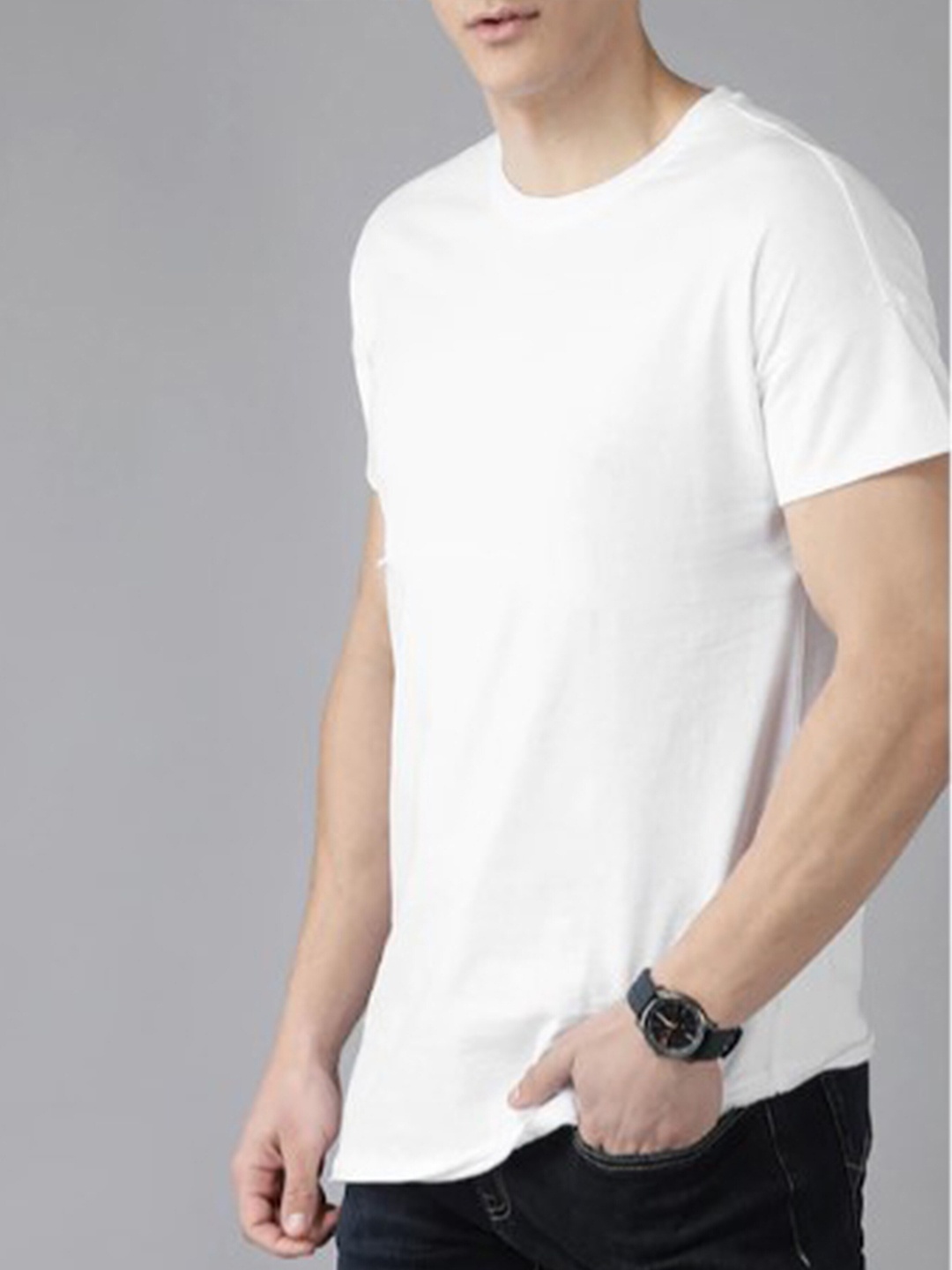 

KAEZRI Round Neck Cotton T-shirt, White