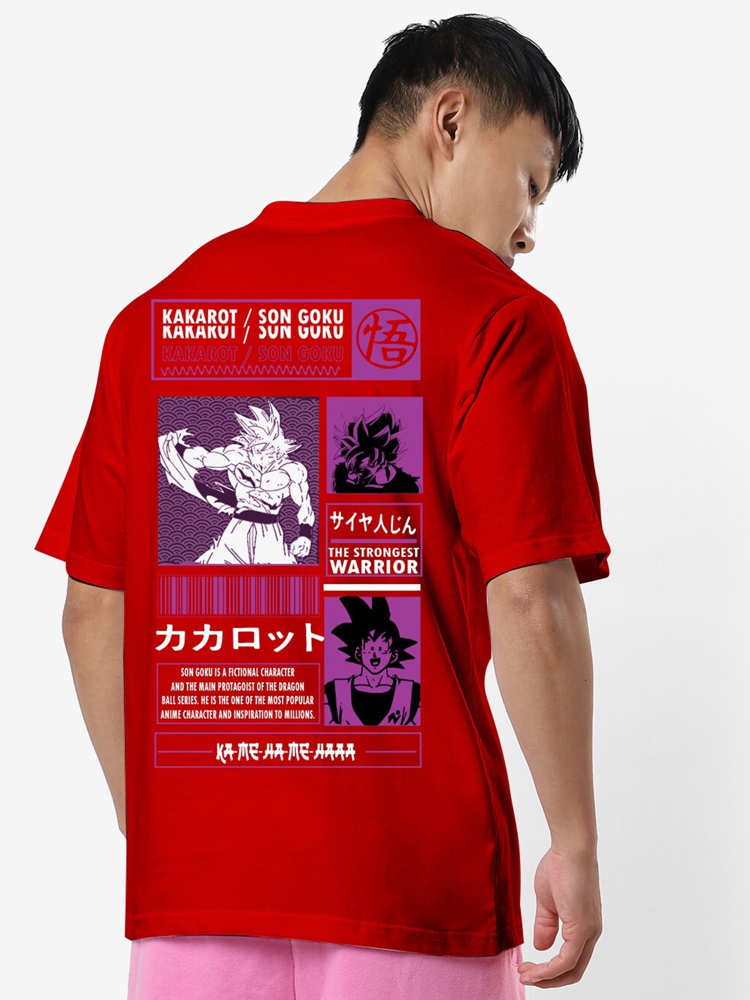 

STATUS MANTRA Graphic Printed Pure Cotton Oversized T-shirt, Red