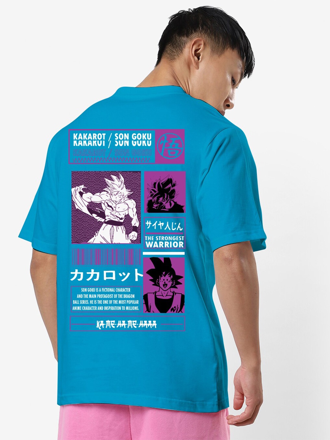 

STATUS MANTRA Dragon Ball Z Printed Oversized Cotton T-shirt, Teal