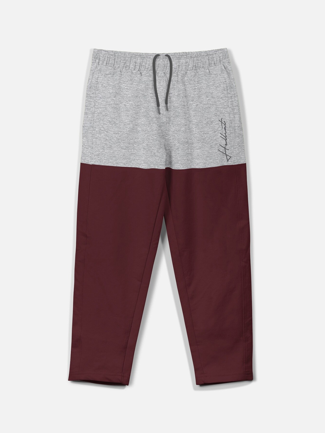 

HELLCAT Boys Colourblocked Cotton Track Pants, Grey melange