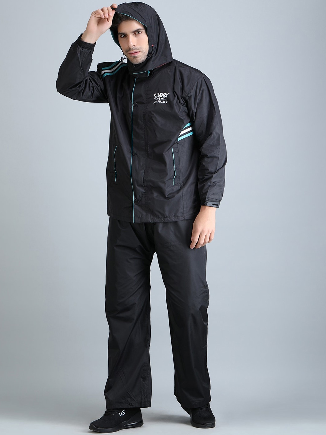 

Super Seam-Sealed Hooded Rain Suit, Black