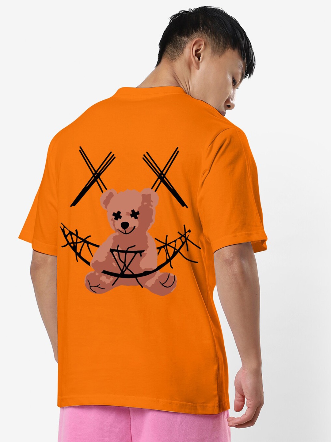 STATUS MANTRA Graphic Printed Round Neck Regular T-shirt, Orange