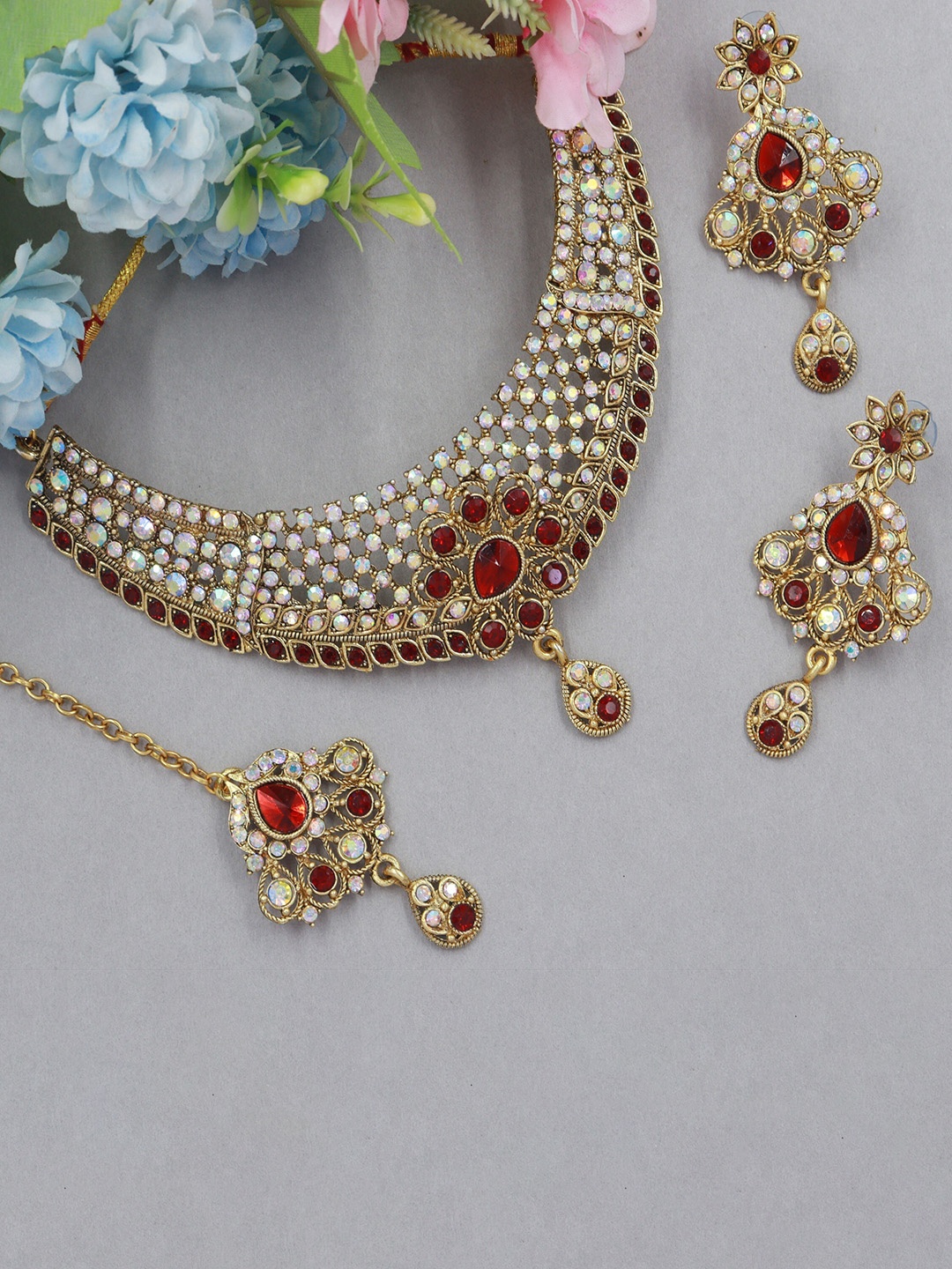 

Rhymee Gold-Plated AD-Studded Jewellery Set