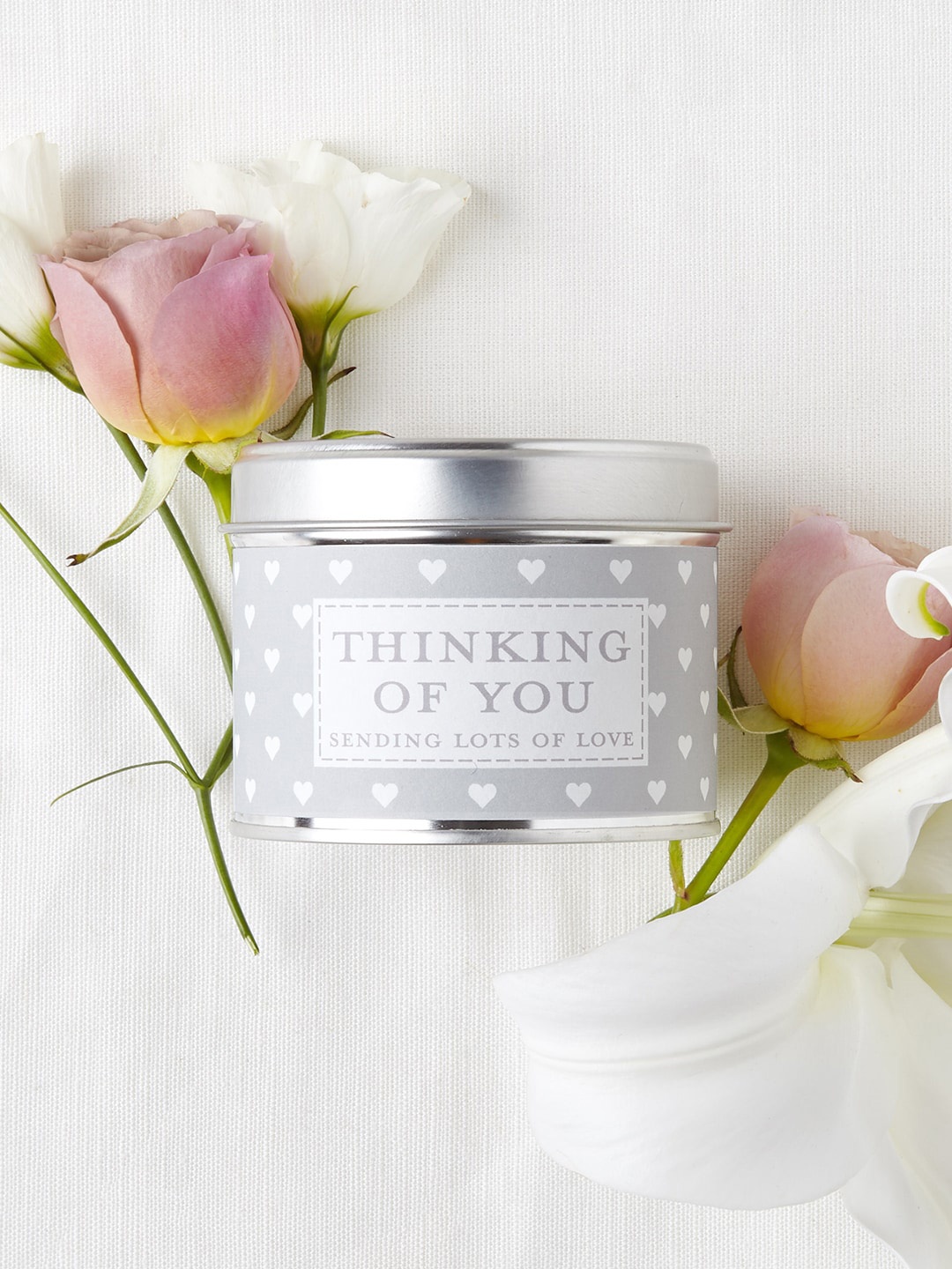 

Aromatic Fables White Thinking Of You Wishes Scented Tin Jar Candle