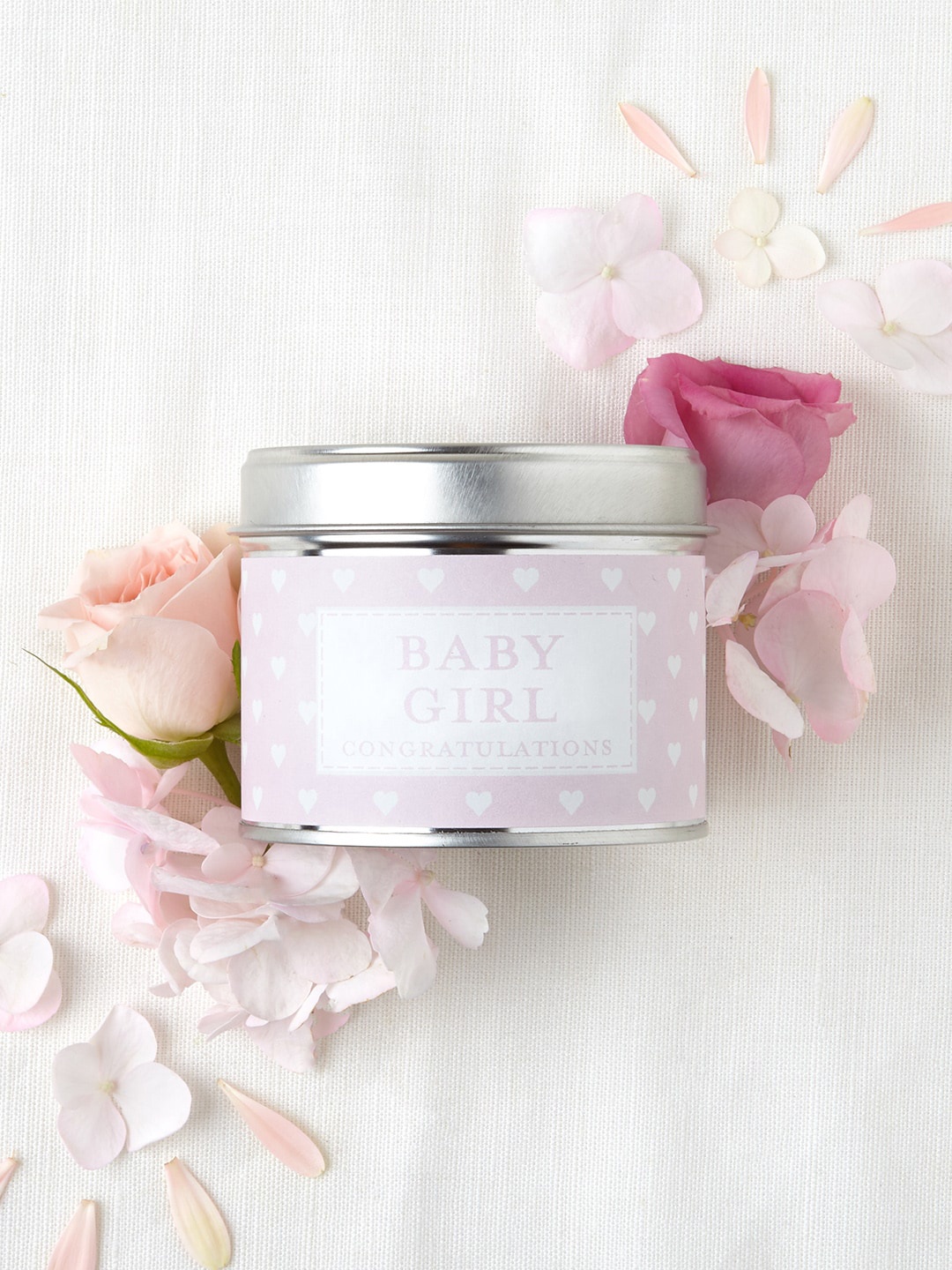 

Aromatic Fables White Baby Girl Wishes Scented Tin Jar Candle