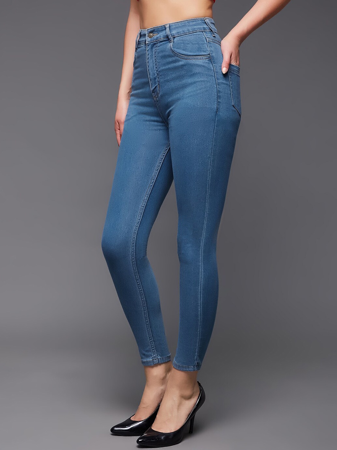 

Miss Chase Women Blue High-Rise Clean Look Stretchable Skinny Fit Jeans