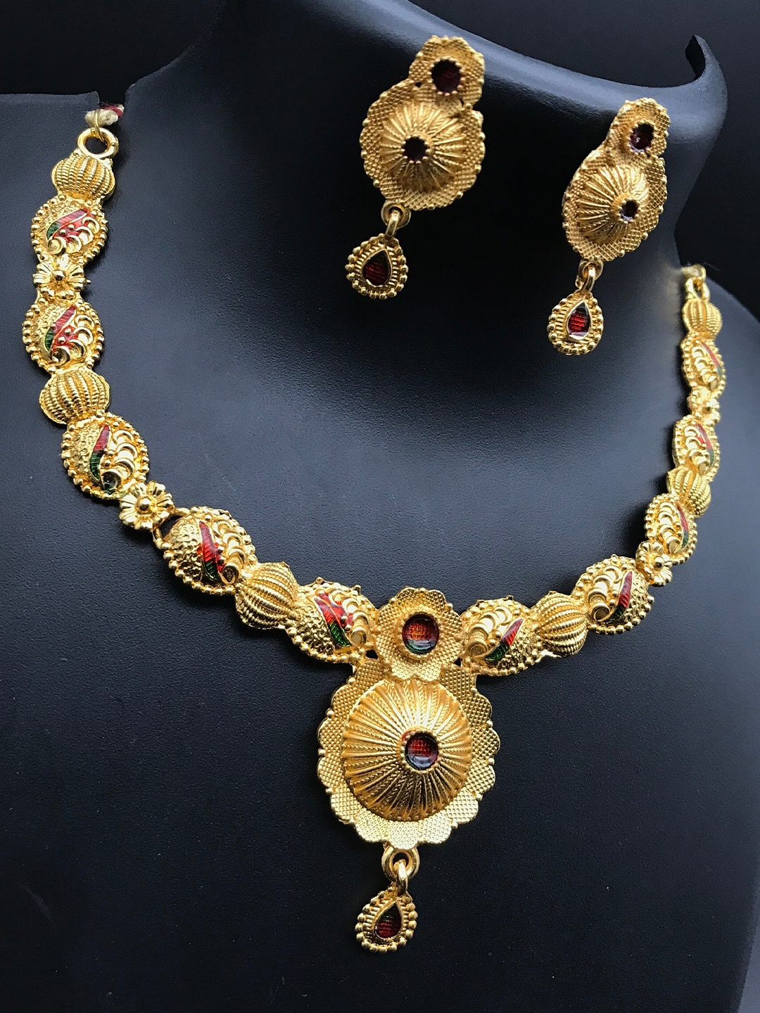 

TIEXA Gold-Plated American Diamond -Studded Jewellery Set