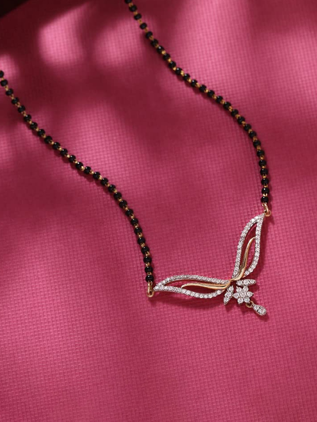

TIEXA Gold-Plated AD-Studded Mangalsutra, Silver