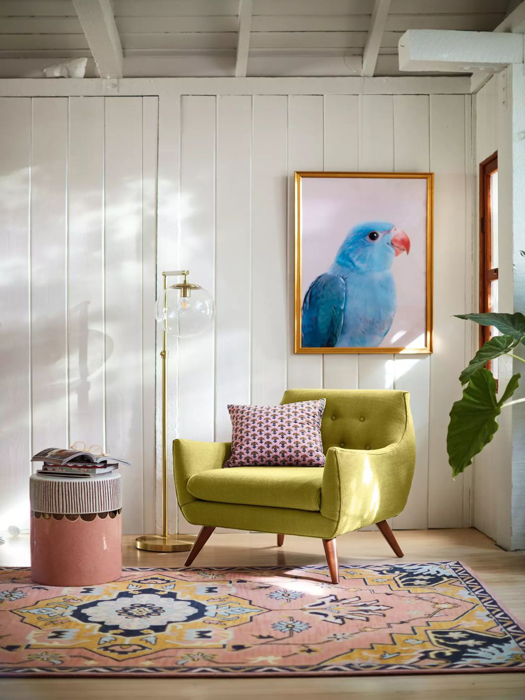 

THE HANDMADE FLAIR Peach-colored Handtufted Indain Wool Caro Rug