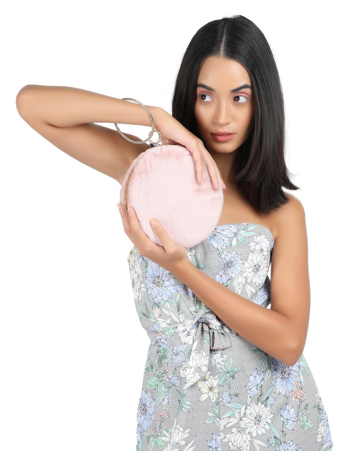 

ODETTE Structured Box Clutch, Pink