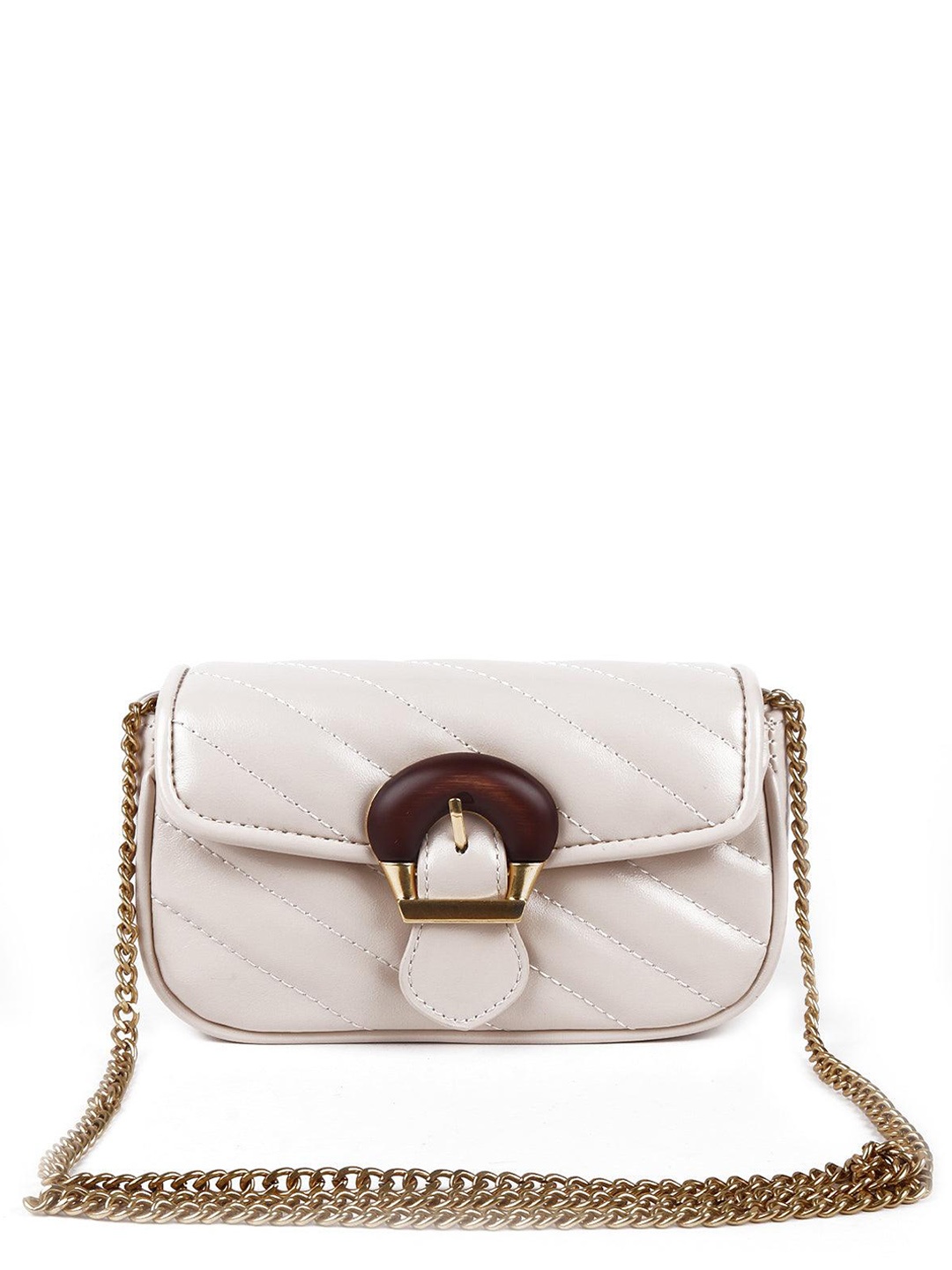 

ODETTE Leather Structured Sling Bag, White