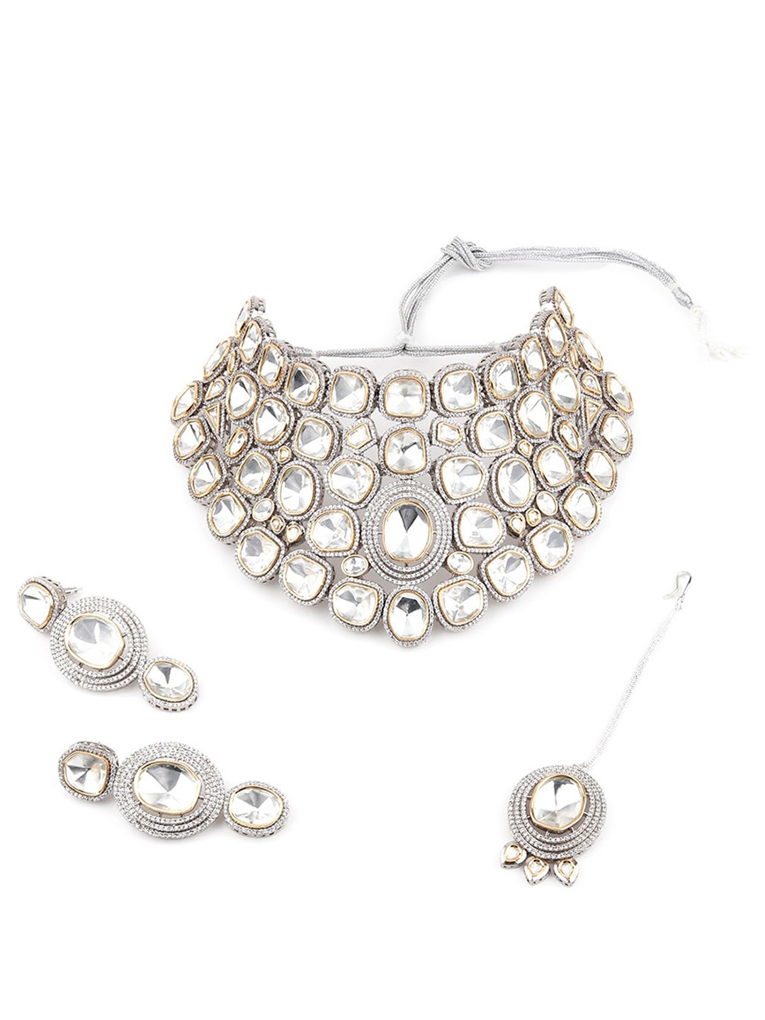 

ODETTE Gold-Plated Stone Studded Jewellery Set, White