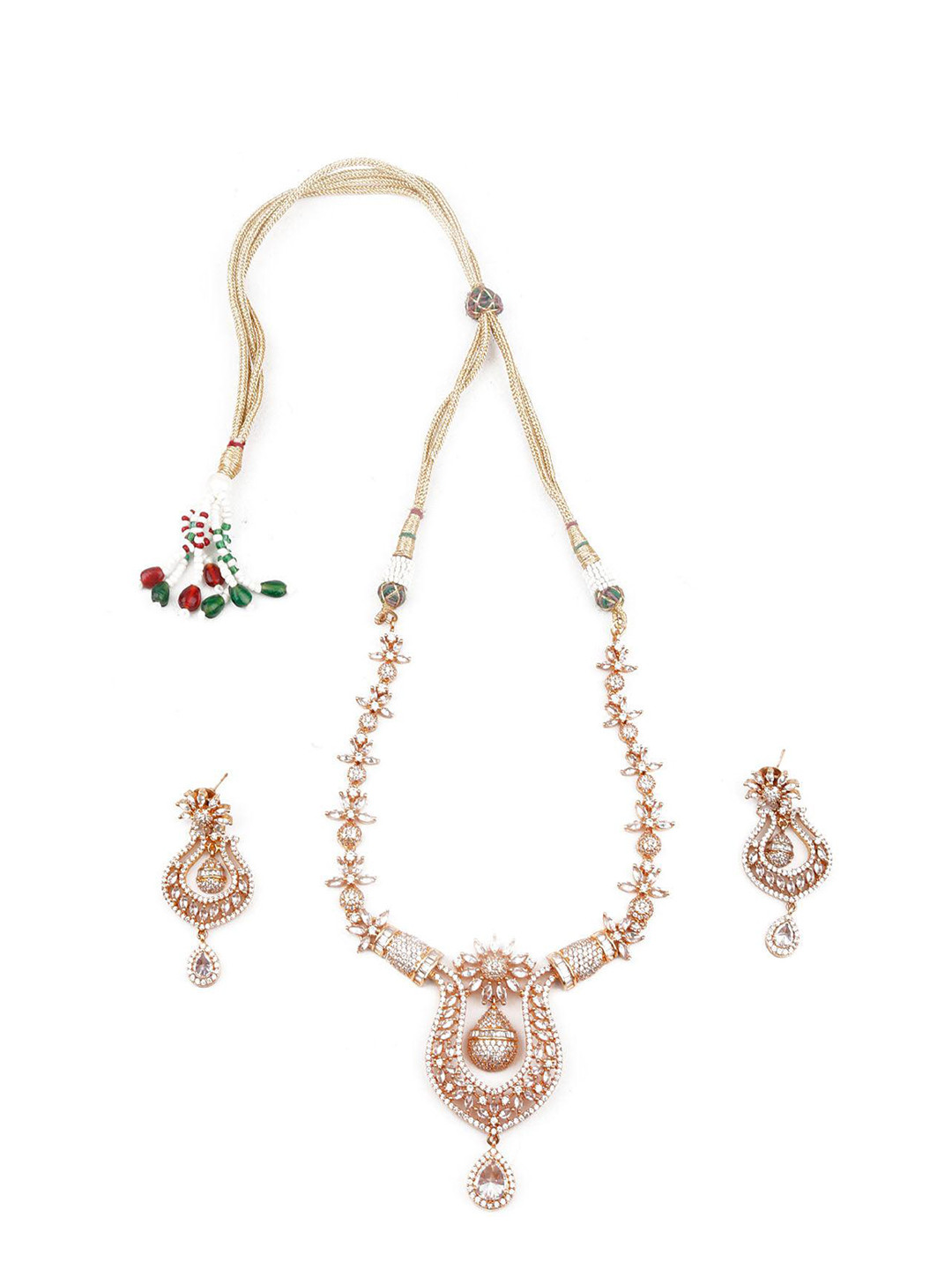 

ODETTE Gold-Plated Stones Studded Necklace Set