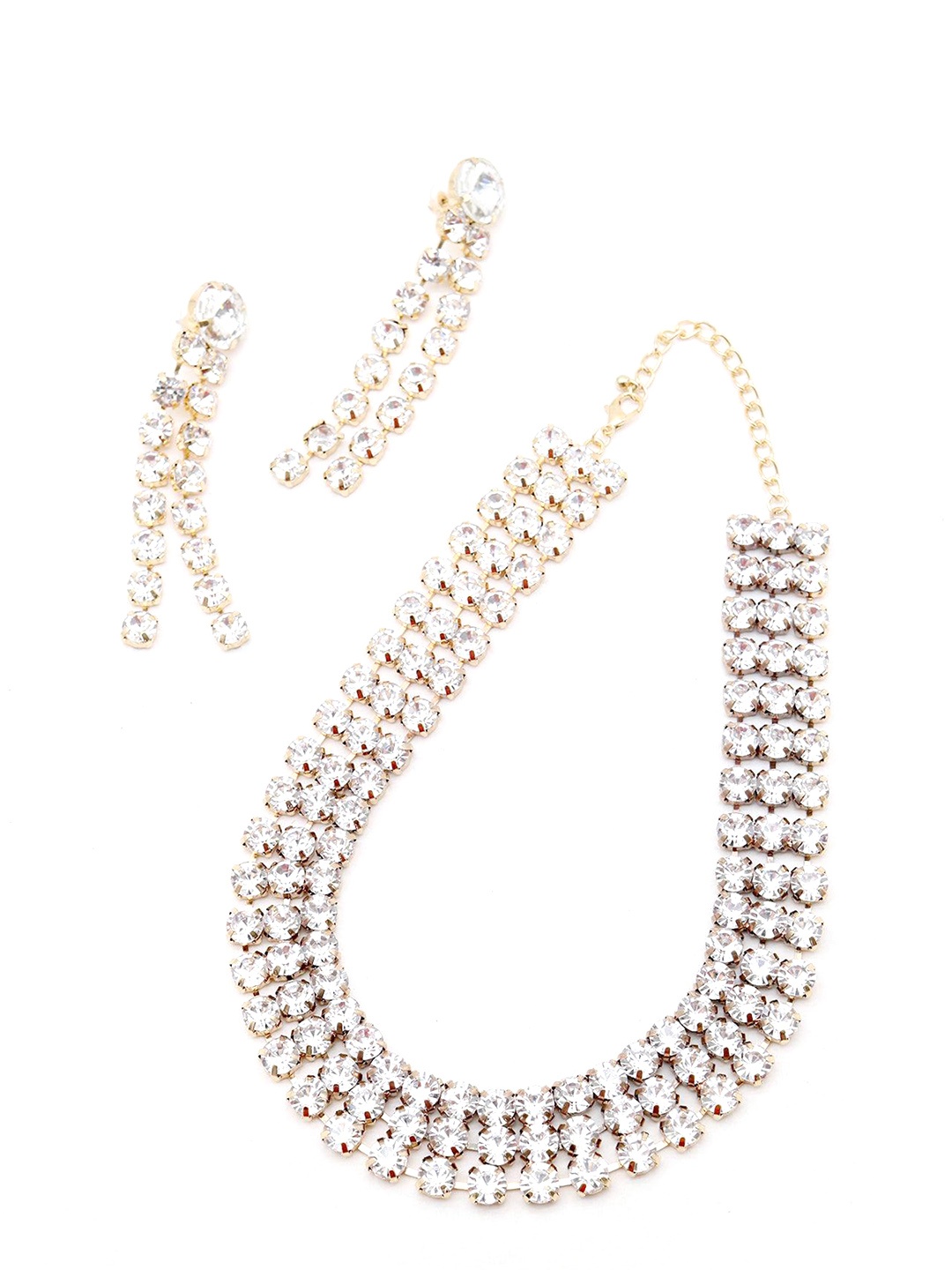 

ODETTE Gold Plated Stone Studded Jewellery Set