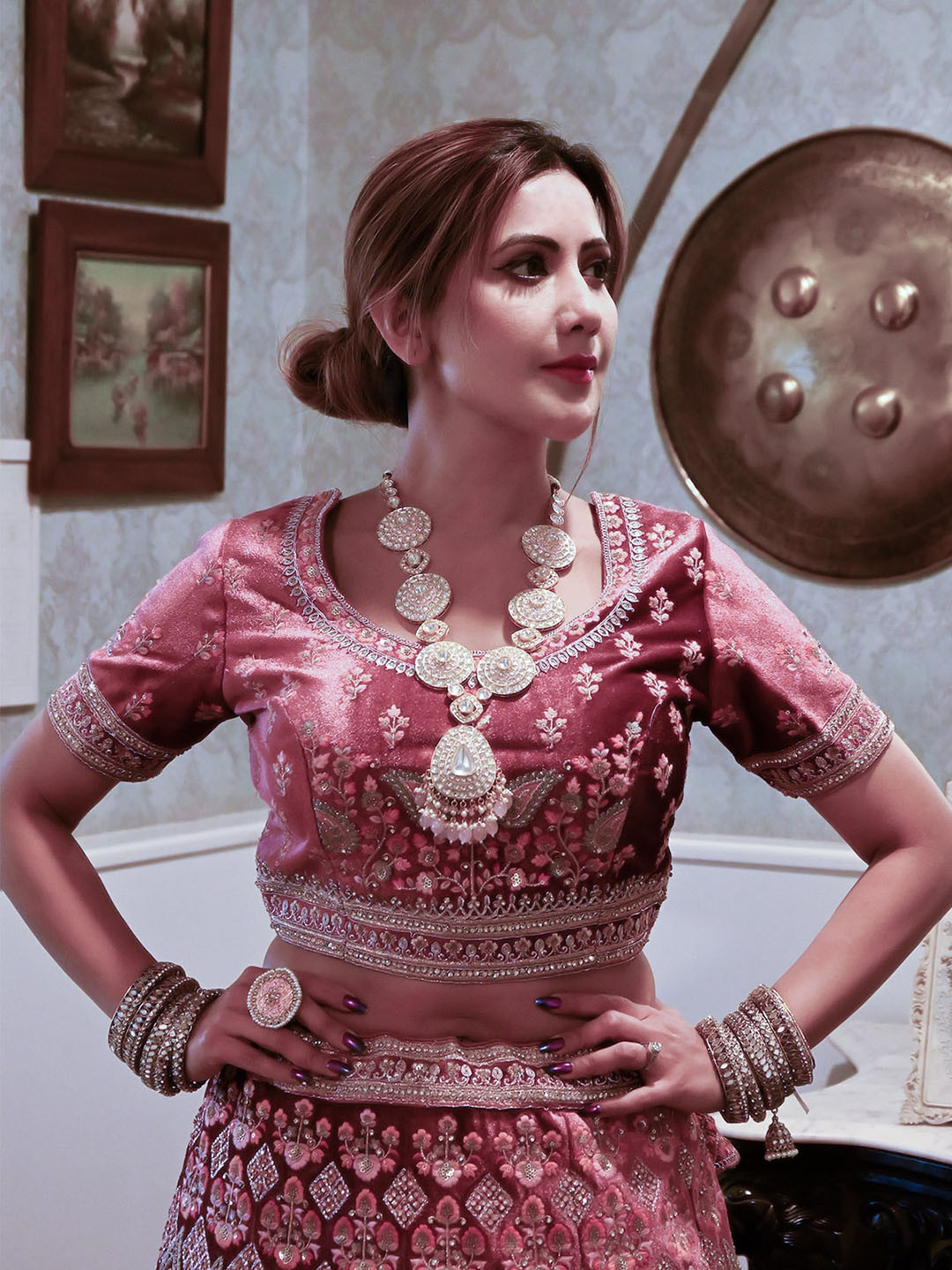 

ODETTE Gold-Plated Stone Studded Jewellery Set
