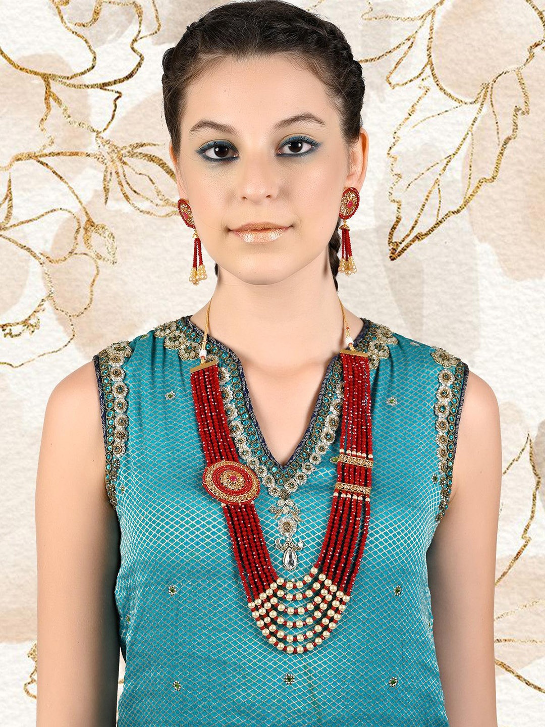 

ODETTE Gold-Plated Pearl Necklace & Earrings Set