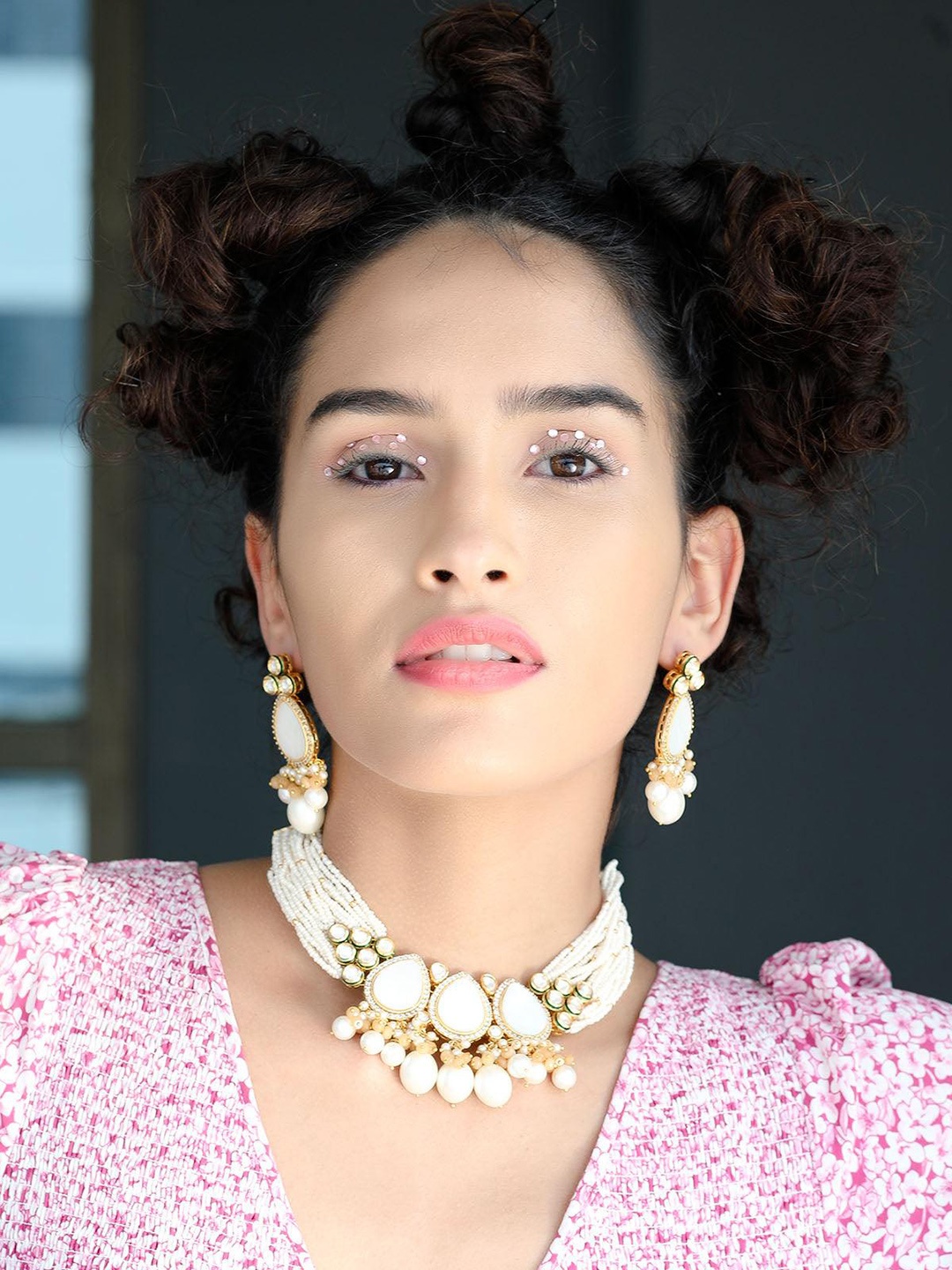 ODETTE Gold-Plated Choker Necklace & Earrings