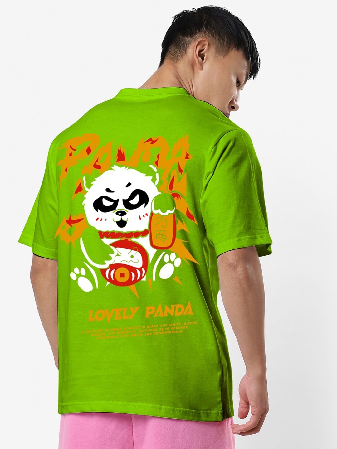 

STATUS MANTRA Graphic Printed Oversized Pure Cotton T-shirt, Green