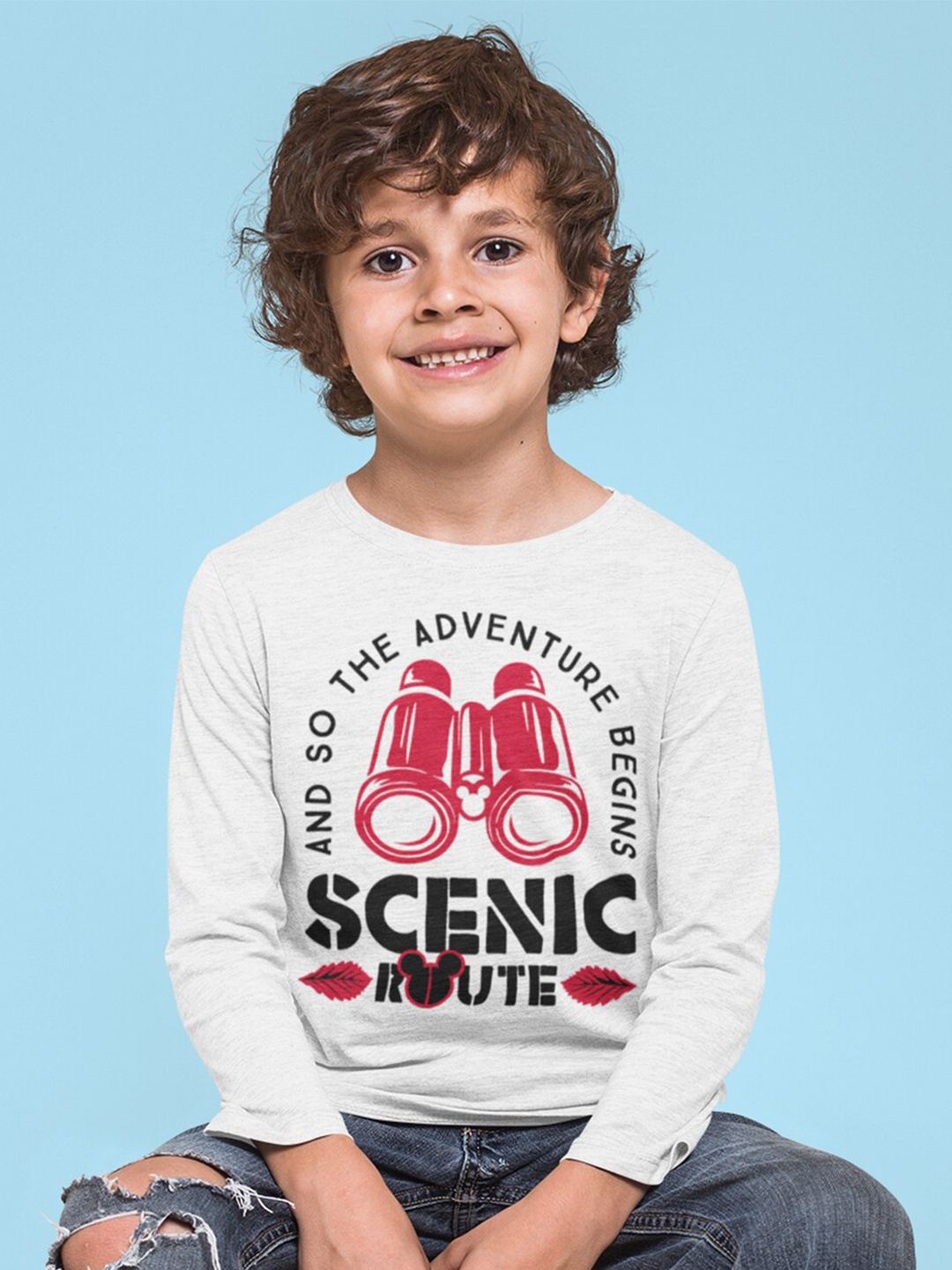 

KINSEY Boys Typography Printed Long Sleeves T-shirt, White