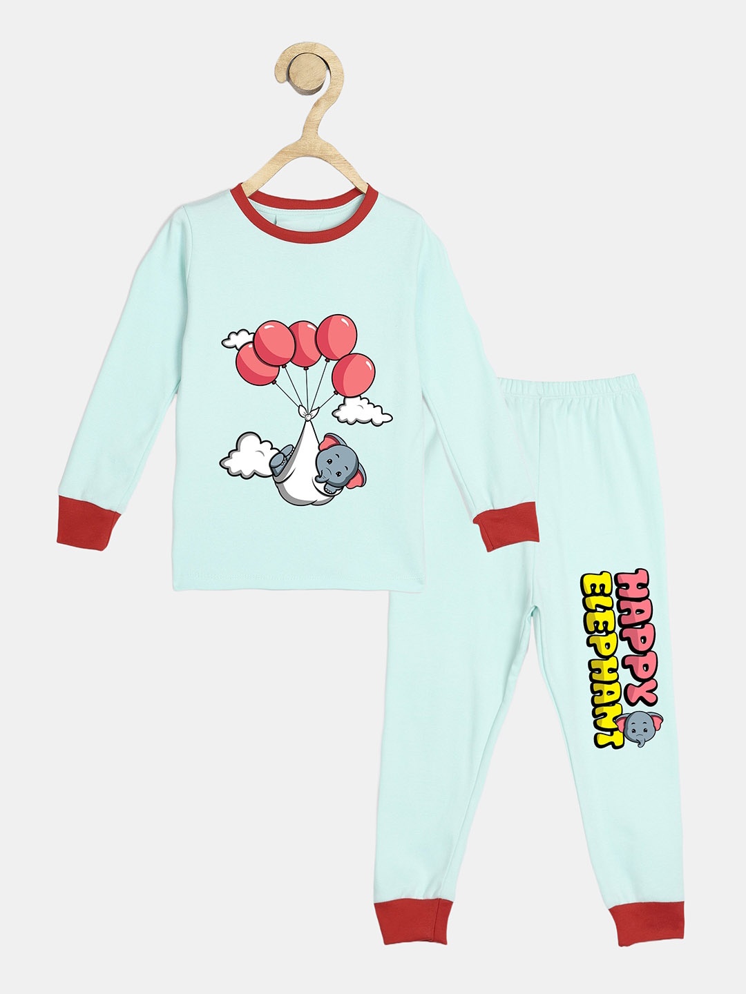 

Wyld Sprog Unisex Graphic Printed Pure Cotton Night suit, Blue