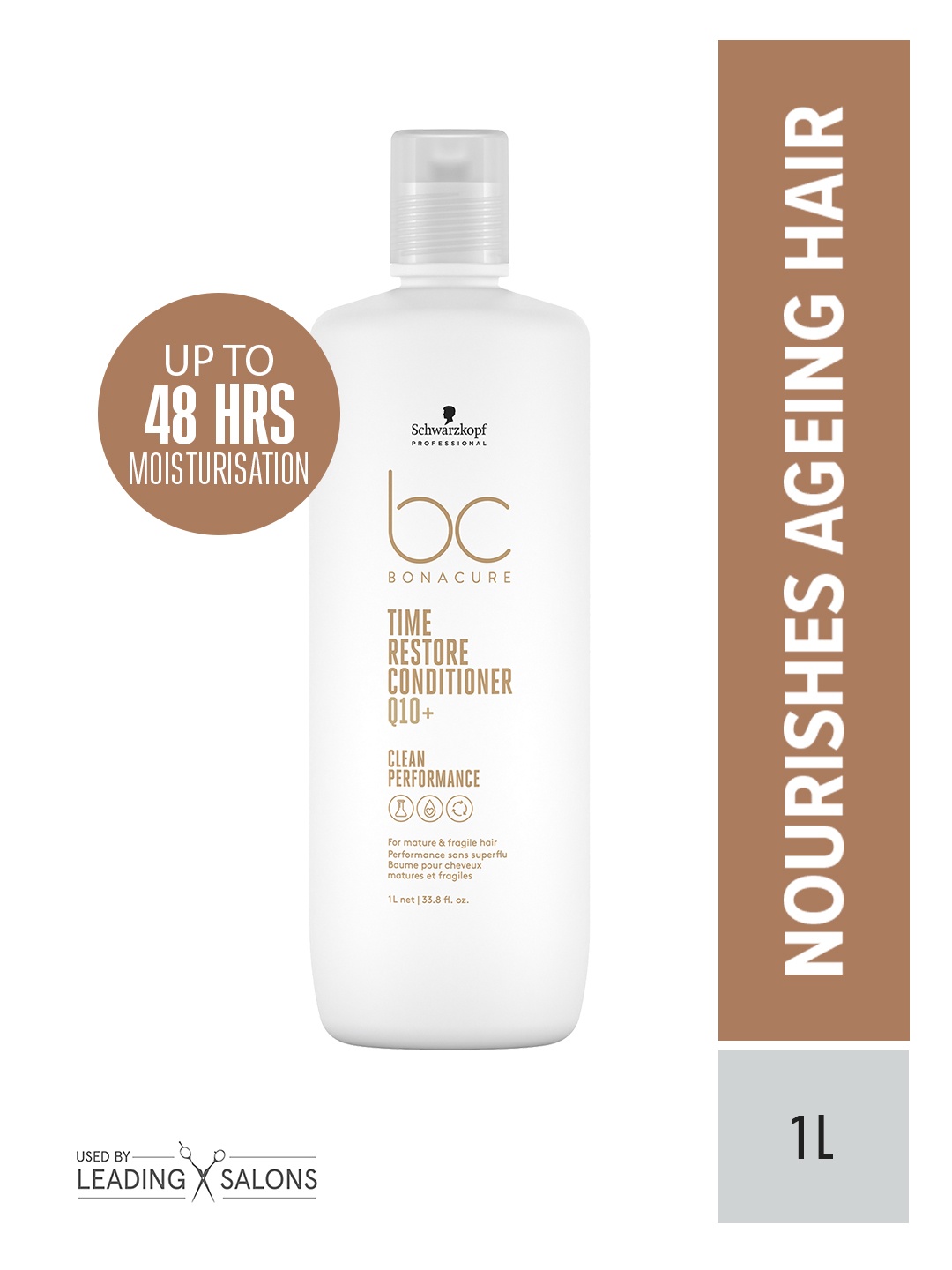 

Schwarzkopf PROFESSIONAL Bonacure Time Restore Mature Hair Conditioner with Q10+ - 1L, White