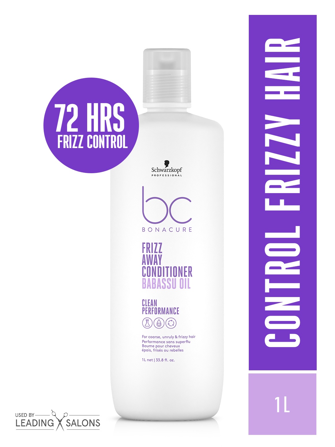 

Schwarzkopf PROFESSIONAL Bonacure Frizz Away Conditioner with Babassu Oil for Dry Hair-1L, White